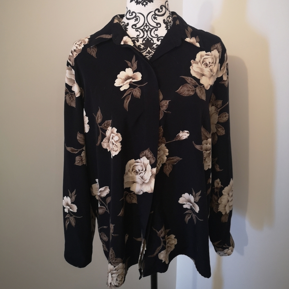 Dark floral blouse